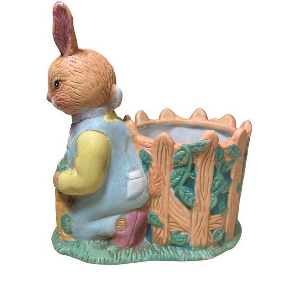 Vintage Easter Bunny Rabbit Figurine Planter - Picture 2 of 11